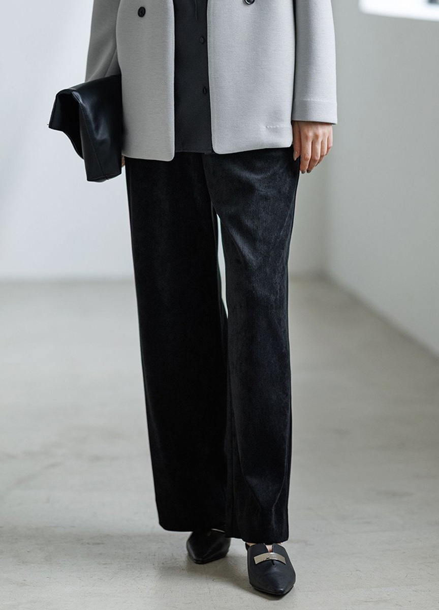 燈芯絨休閒質感長寬褲